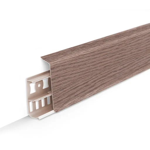 Плинтус напольный с кабель-каналами 85мм 2,2м "Деконика", 215 Дуб снежный