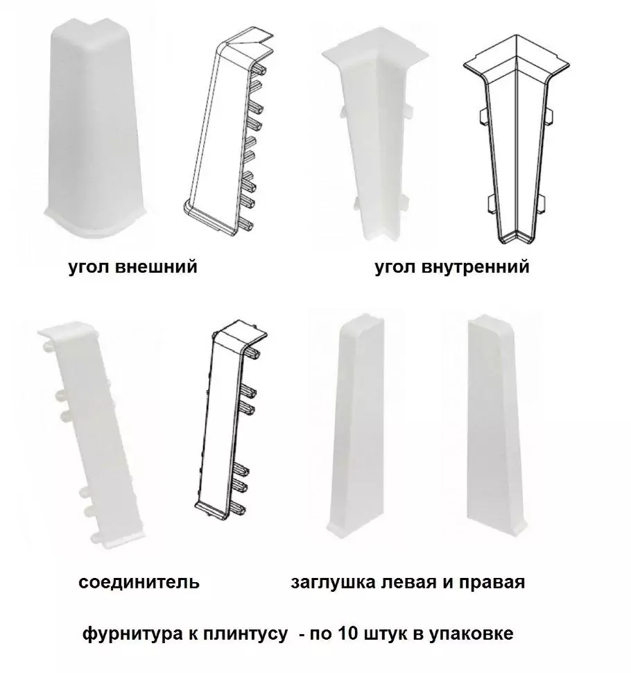 Фурнитура к плинтусу Cezar Hi-Line Prestige