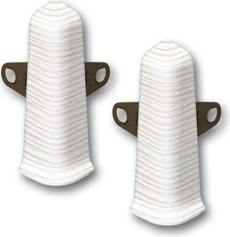 Угол наружный (внешний) с крепежом 85мм "Деконика" (2шт. во флоупак), 255 Ясень бьянко