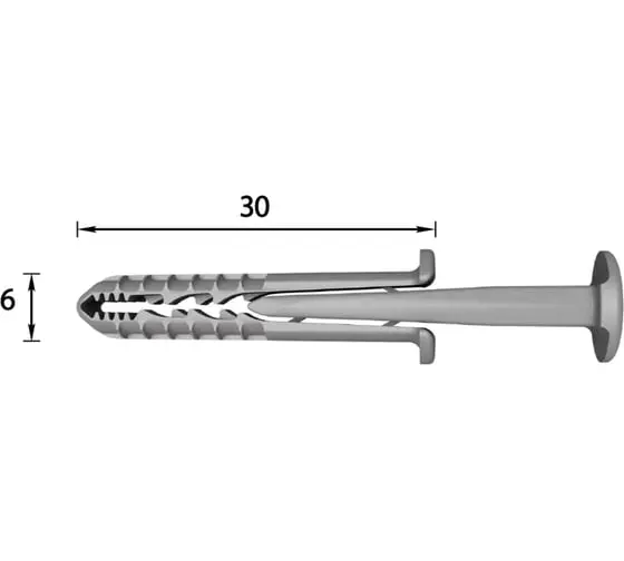 Крепеж для плинтуса ИзиФикс 6х30мм "Идеал" (50шт. во флоупак)