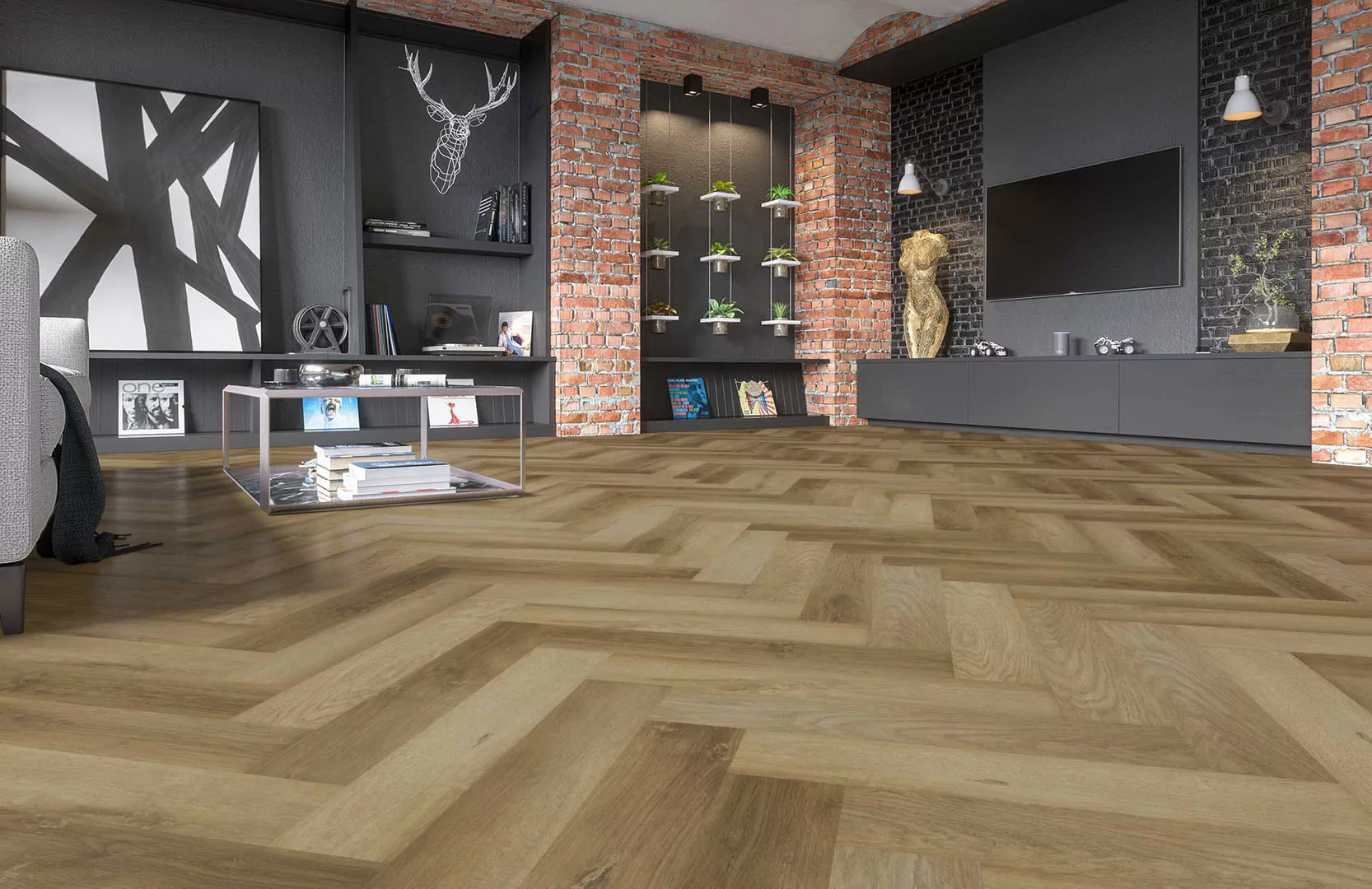 SPC Refloor Fargo Parquet Дуб Афины 33-2187-09  (615*123*4мм, 0,5 мм)