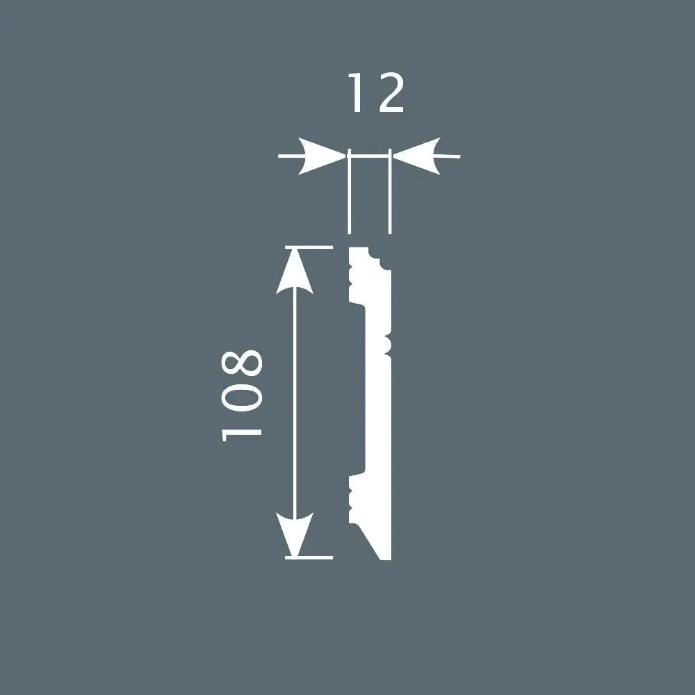 Плинтус PX005, 108х12, 2000мм, Экополимер/8