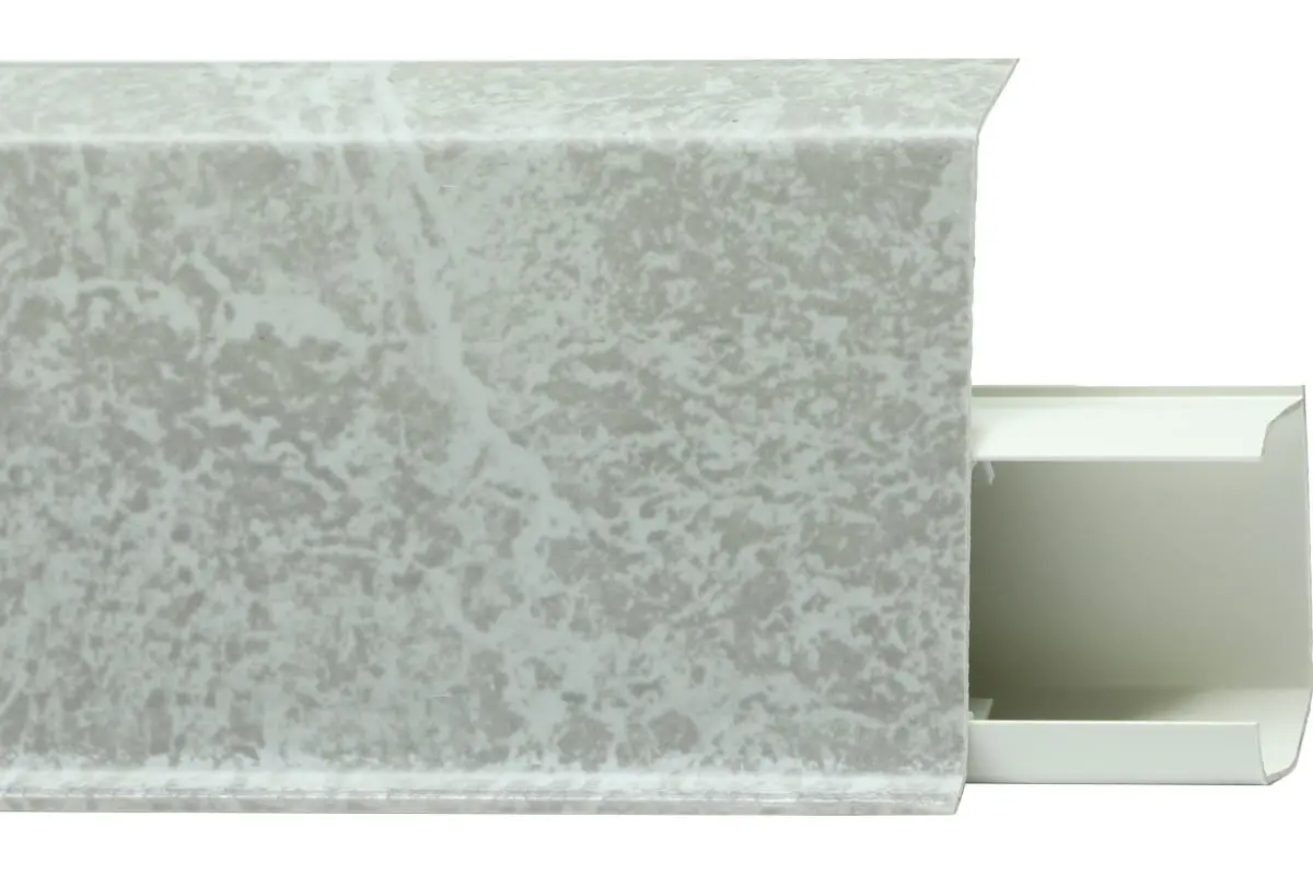 TERA  №730 Плинтус со съемной панелью Фрост Платина 72 мм, 2,2 м.