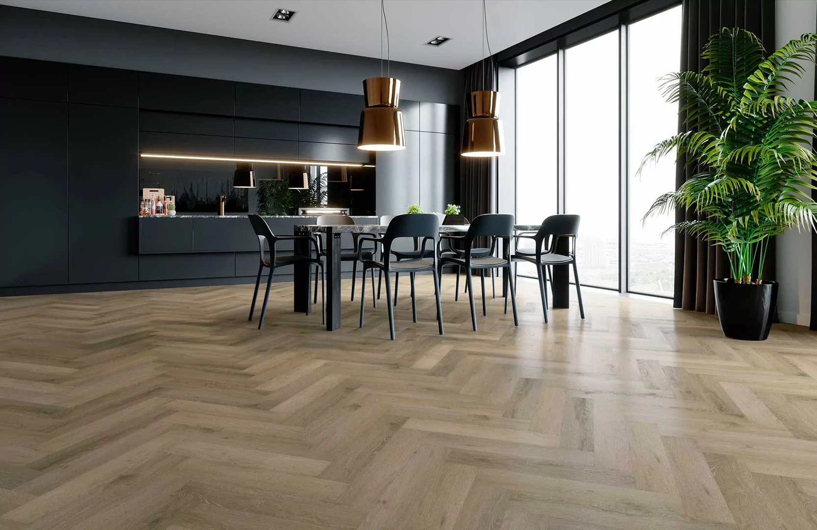 SPC Refloor Fargo Parquet Дуб Парижский Дождь 33-61W935  (615*123*4мм, 0,5 мм)