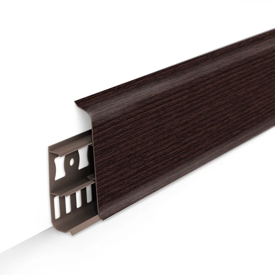 Плинтус напольный с кабель-каналами 70мм 2,2м "Деконика", 351 Каштан