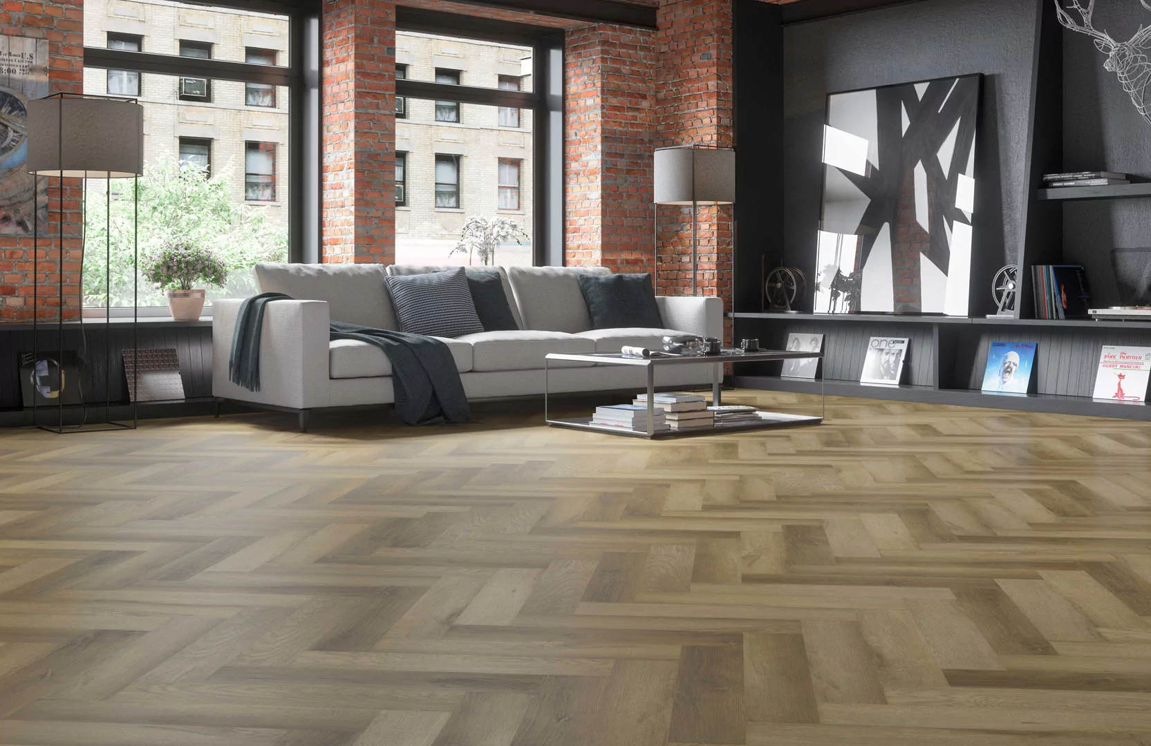 SPC Refloor Fargo Parquet Дуб Афины 33-2187-09  (615*123*4мм, 0,5 мм)