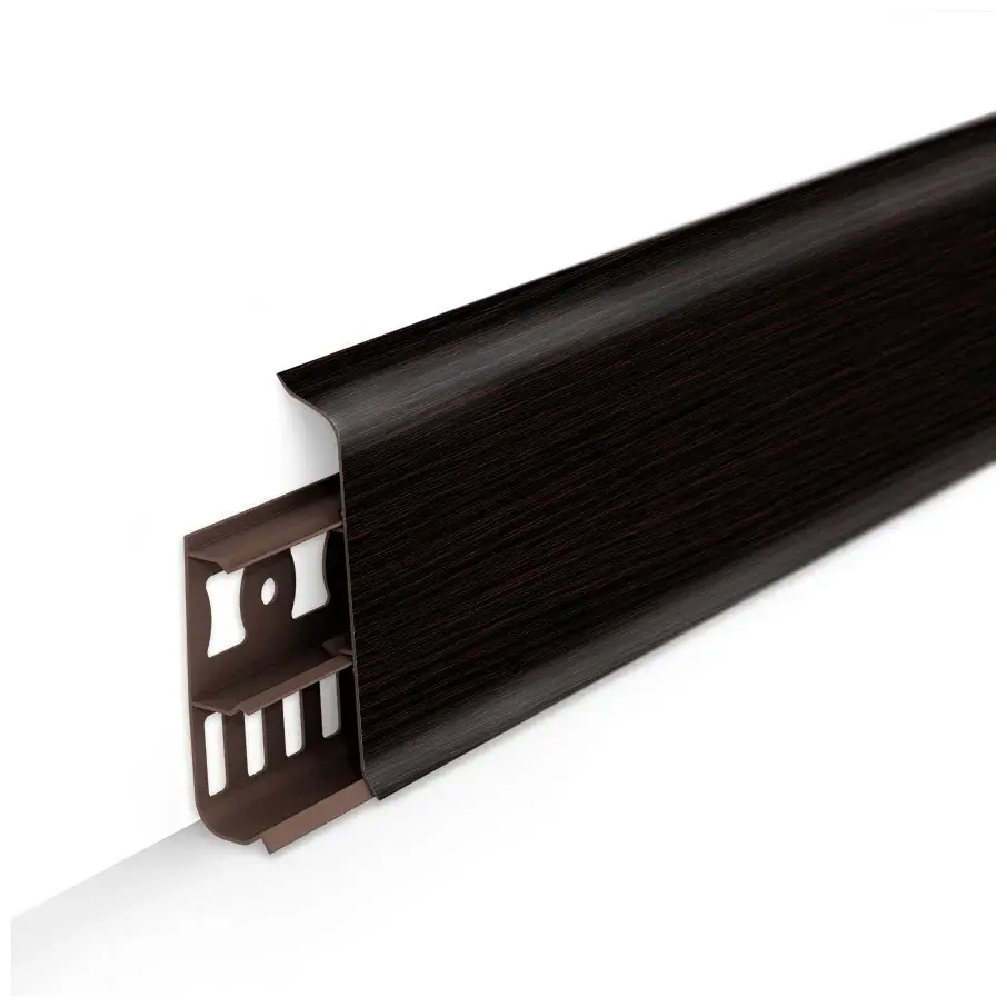 Плинтус напольный с кабель-каналами 85мм 2,2м "Деконика", 303 Венге темный