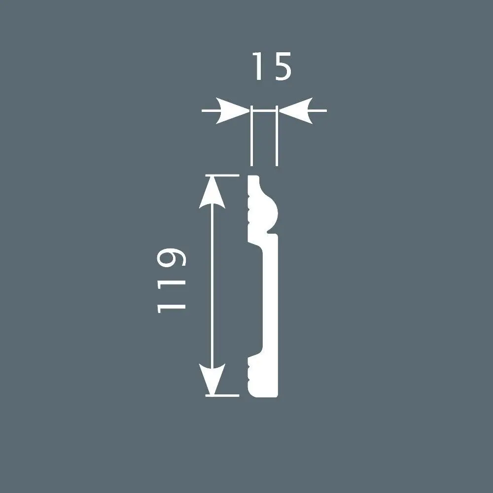 Плинтус PX004, 119х15, 2000мм, Экополимер/16