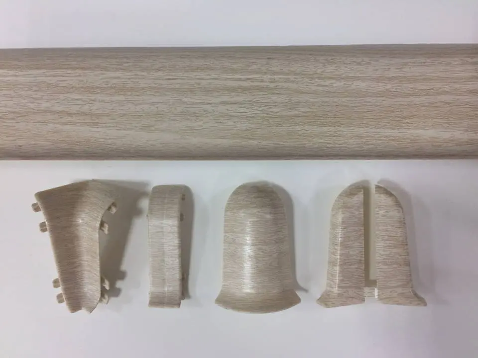 Плинтус Ясень светлый с мягким краем "Комфорт Идеал 2,2м" (40шт)