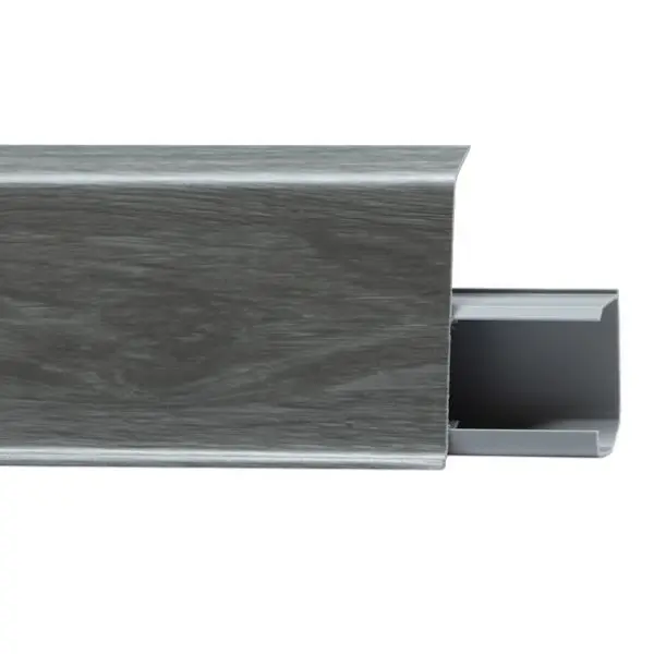 TERA №727 Плинтус со съемной панелью Сильвер 72 мм, 2,2 м.