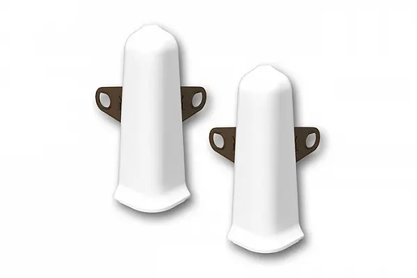 Угол наружный (внешний) с крепежом 70мм "Деконика" (2шт. во флоупак), 001-G Белый глянцевый