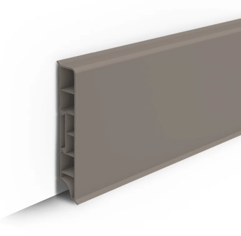 Плинтус напольный прямоугольный 80мм 2,2м "Идеал Дюра", 036 Платиново-серый