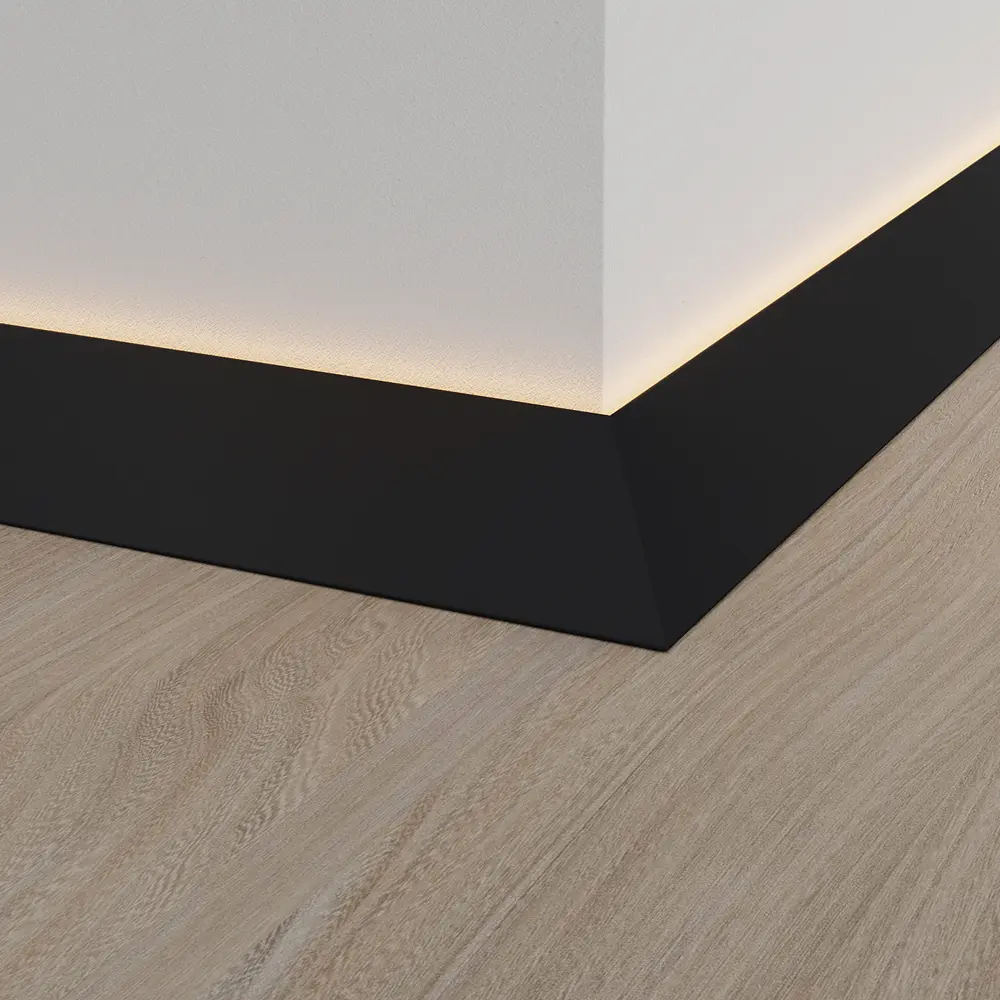 Микроплинтус угловой 16-25мм 2,4м анод. черный матовый