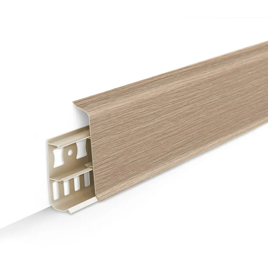 Плинтус напольный с кабель-каналами 70мм 2,2м "Деконика", 213 Дуб северный