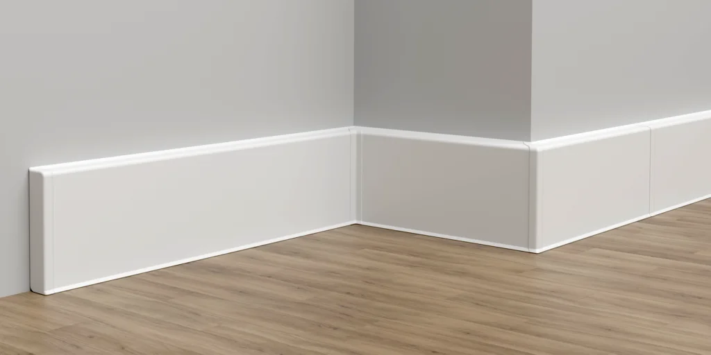 Плинтус напольный прямоугольный 80мм 2,2м "Идеал Дюра", 036 Платиново-серый