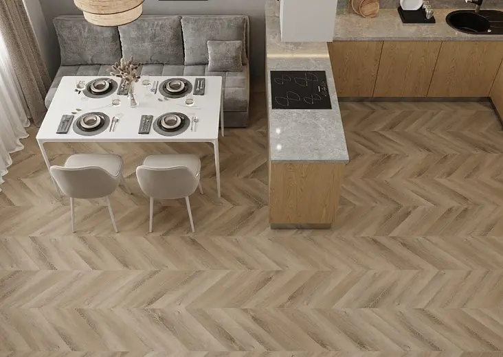 Клеевая кварцвиниловая плитка Alpine Floor Chevron LVT Дуб Синистра ECO 20-6