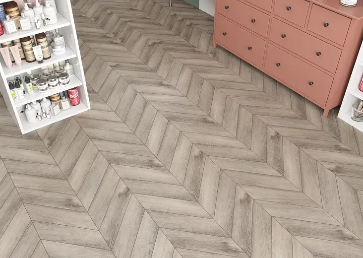 Клеевая кварцвиниловая плитка Alpine Floor Chevron LVT Дуб Исида ECO 20-8
