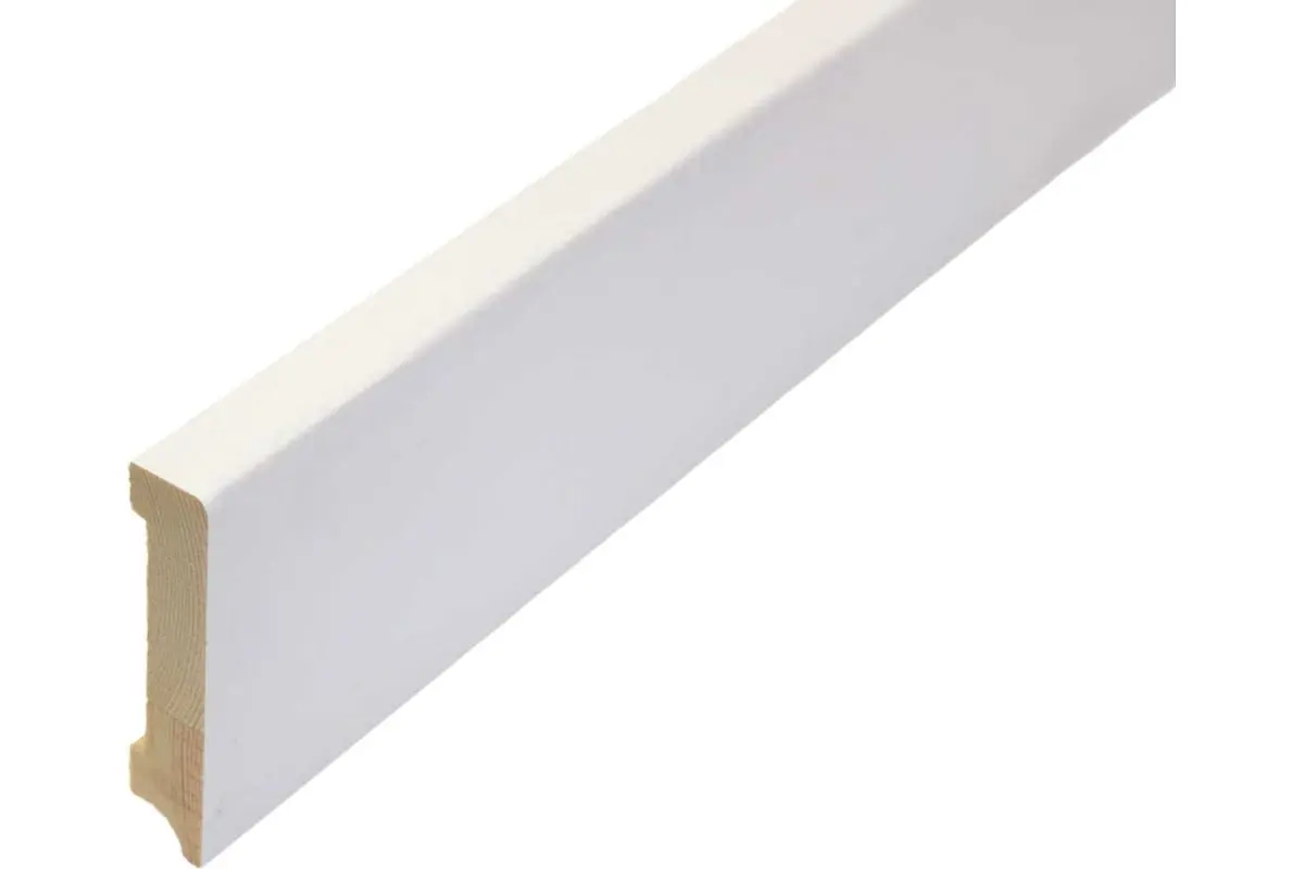 Плинтус Деревянный 80*16*2400 мм Белый снег, шт