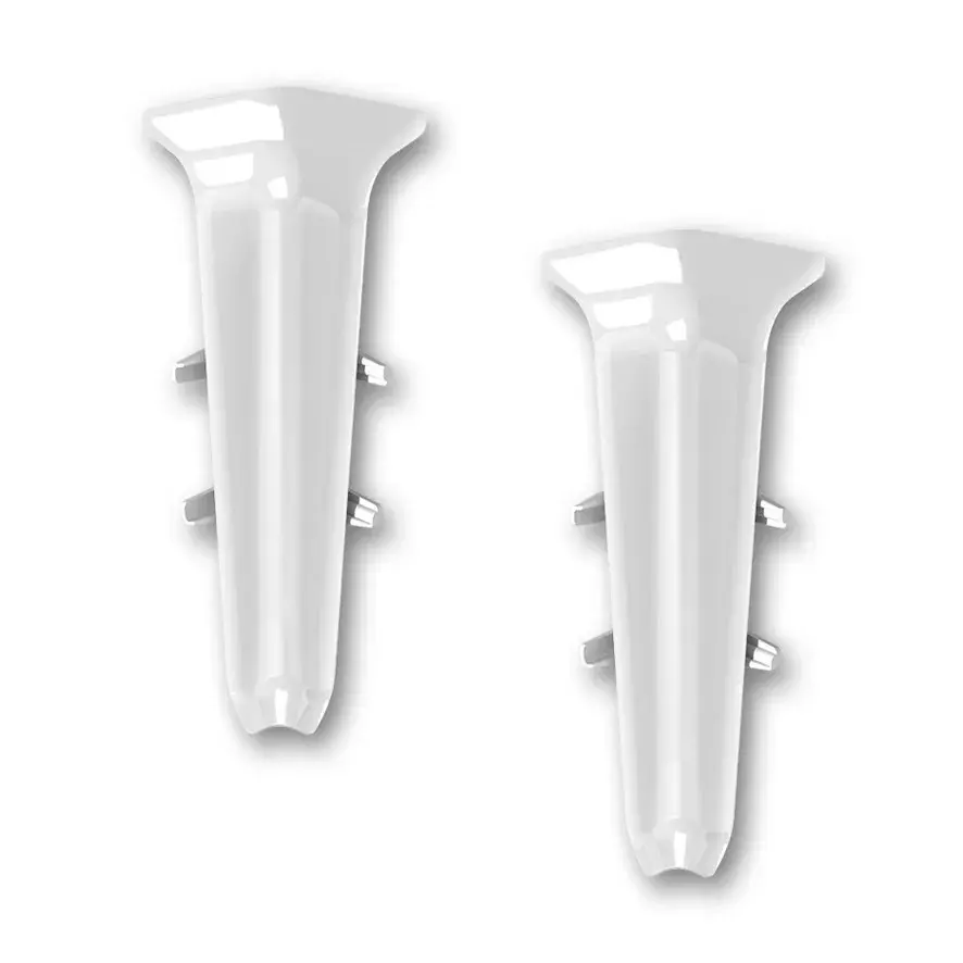 Угол внутренний для плинтуса 85мм "Деконика" (2шт. во флоупак), 001-G Белый глянцевый