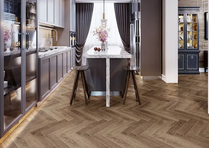 SPC ламинат Cronafloor Herringbone Дуб Тулуза H001