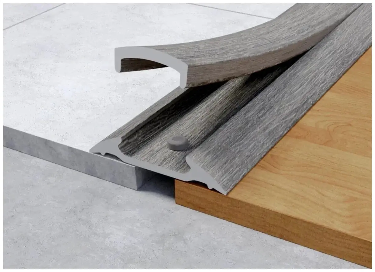 Порог с монтажным каналом прорезин. (с дюб-гвоздями) 30мм 0,9 "Идеал" 006/Темно-серый