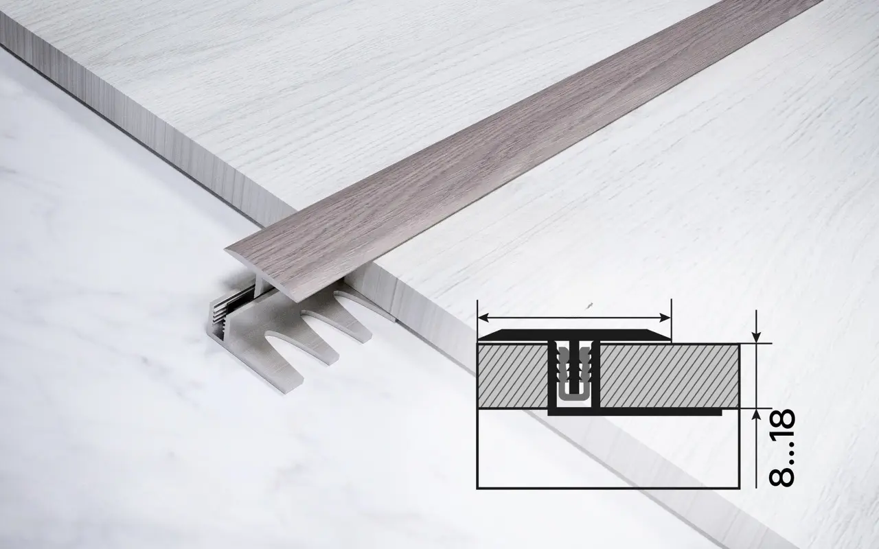 Стык Т-образный 23мм разносторонний 0,9 дуб марон