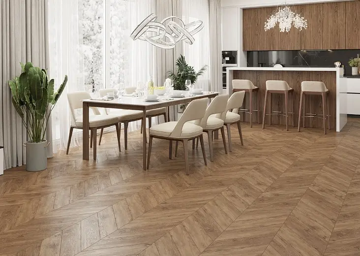 Клеевая кварцвиниловая плитка Alpine Floor Chevron LVT Гевуина ECO 20-10