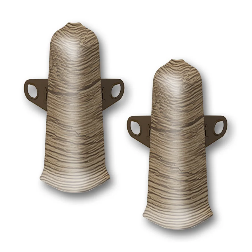 Угол наружный (внешний) с крепежом для плинтуса 70мм "Деконика", 211 Дуб рустик