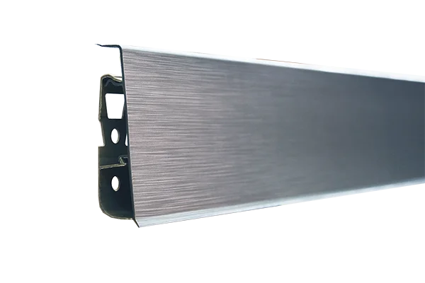 Плинтус Cezar Hi-Line Prestige матовый с мягким краем 330 Алюминий брашированный темный