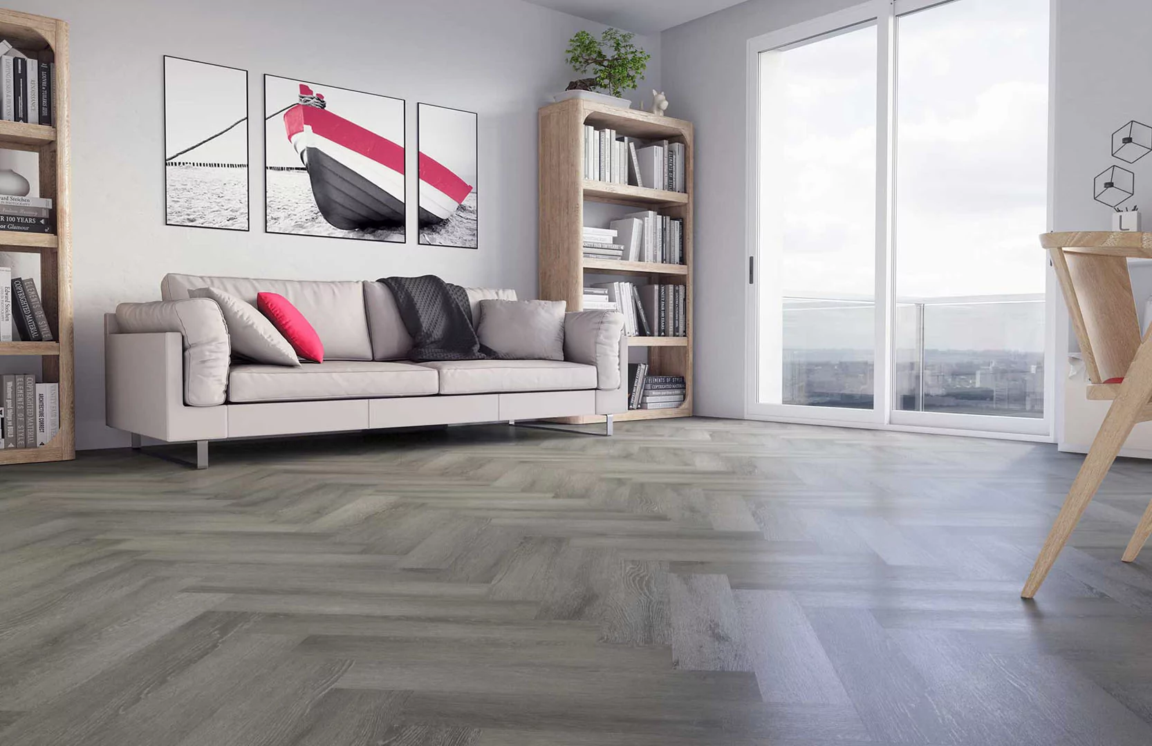 SPC Refloor Fargo Parquet Дуб Вулканический Пляж 33-2074-05 (615*123*4мм, 0,5 мм)