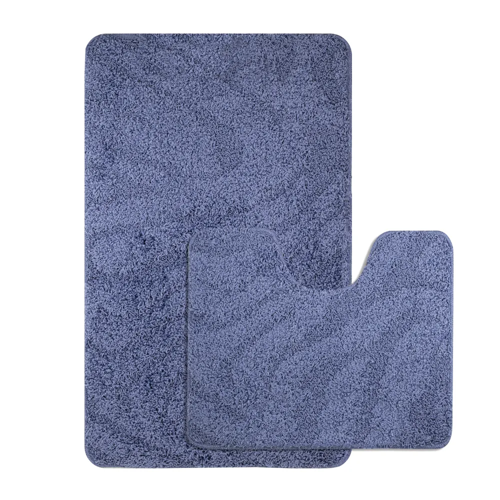 Коврик в ванную SHAGGY двойной ГОЛУБОЙ 60х100 + 50х60 см 100% полиэстер, ворс 20 мм код: 00158