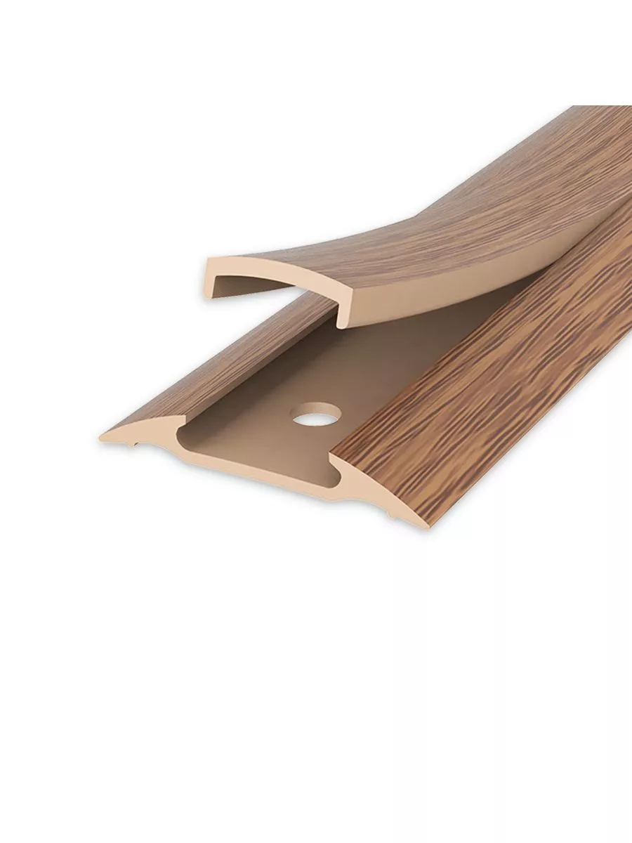 Порог с монтажным каналом (с дюб-гвоздями) 42мм 1,8 "Идеал" 217/Дуб темный