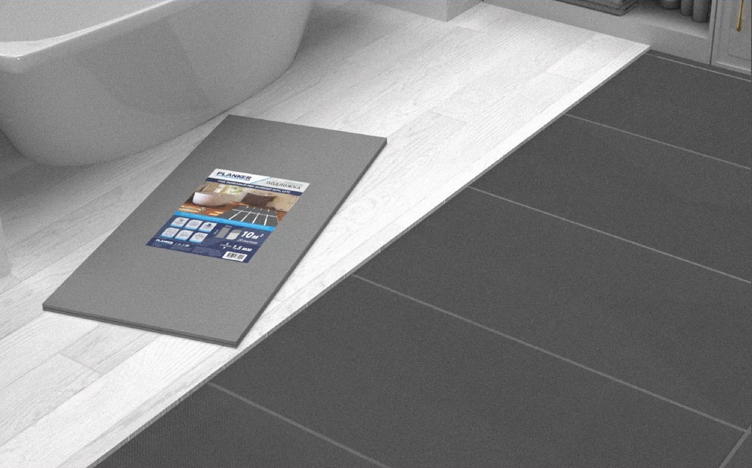 Подложка Planker EVA для инфракрасного теплого пола под SPC/LVT 1.5 мм