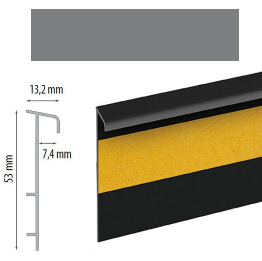 плинтус ПВХ Cezar для ковролина  106 т.серый  (20), шт.