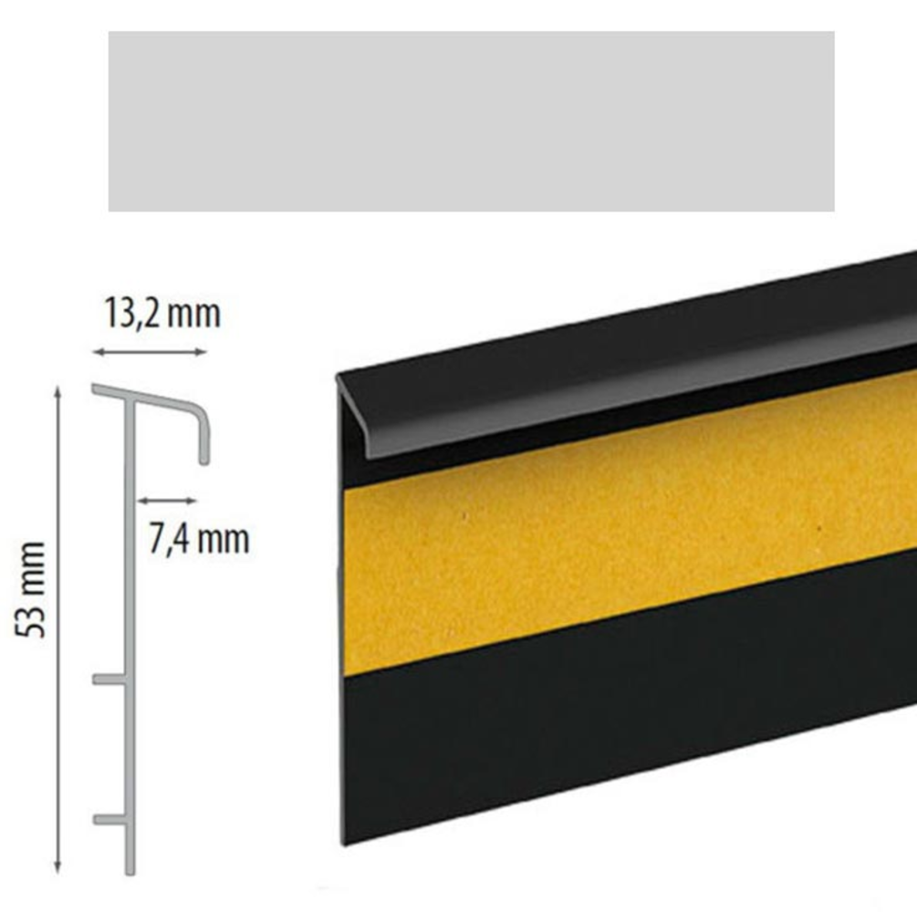 плинтус ПВХ Cezar для ковролина  105 св.серый (20), шт.