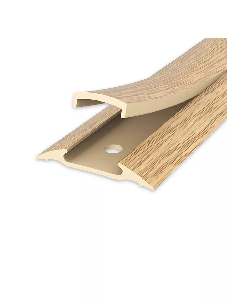 Порог с монтажным каналом (с дюб-гвоздями) 42мм 1,8 "Идеал" 212/Дуб светлый
