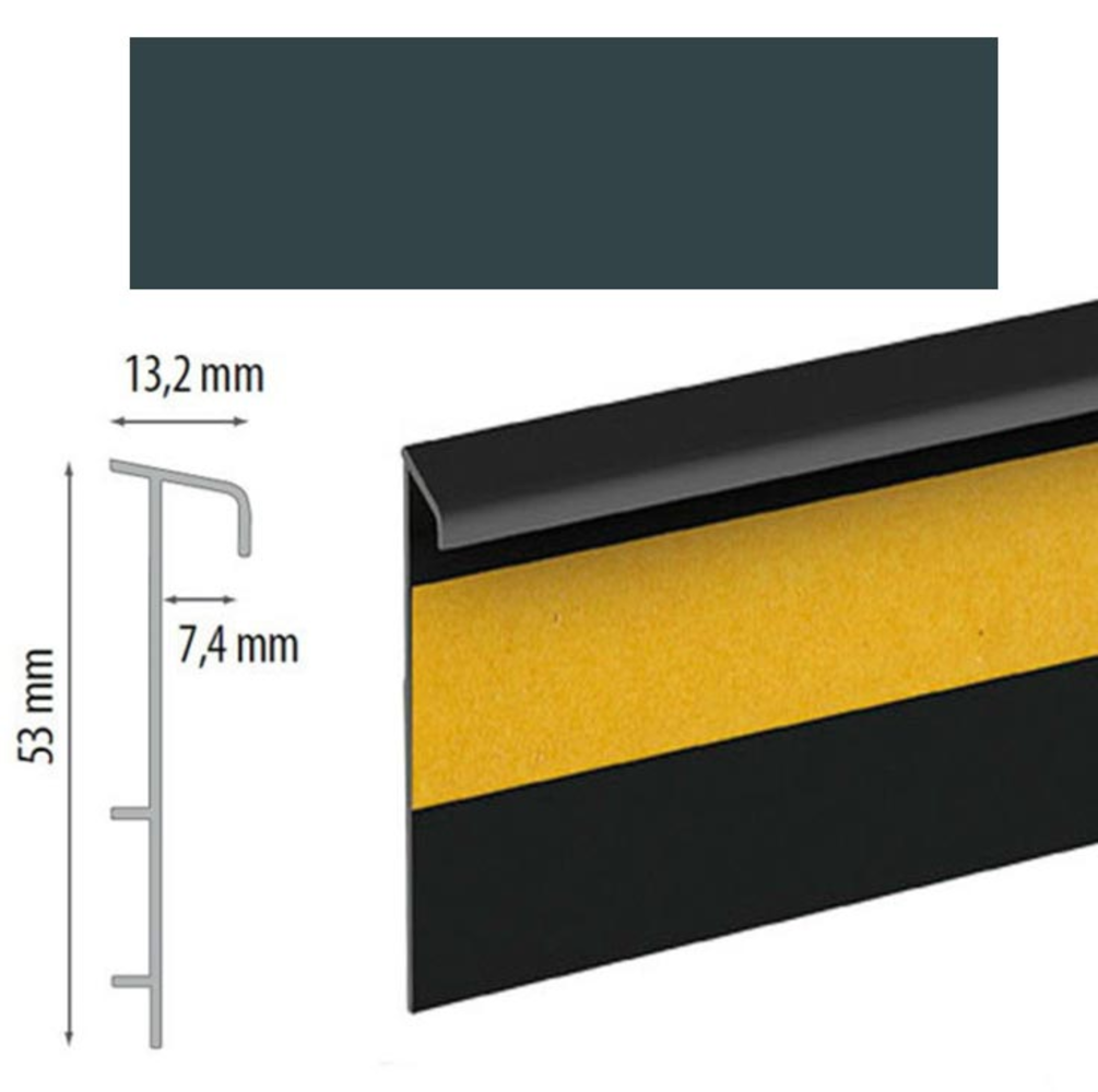 плинтус ПВХ Cezar для ковролина  123 графит (20), шт.