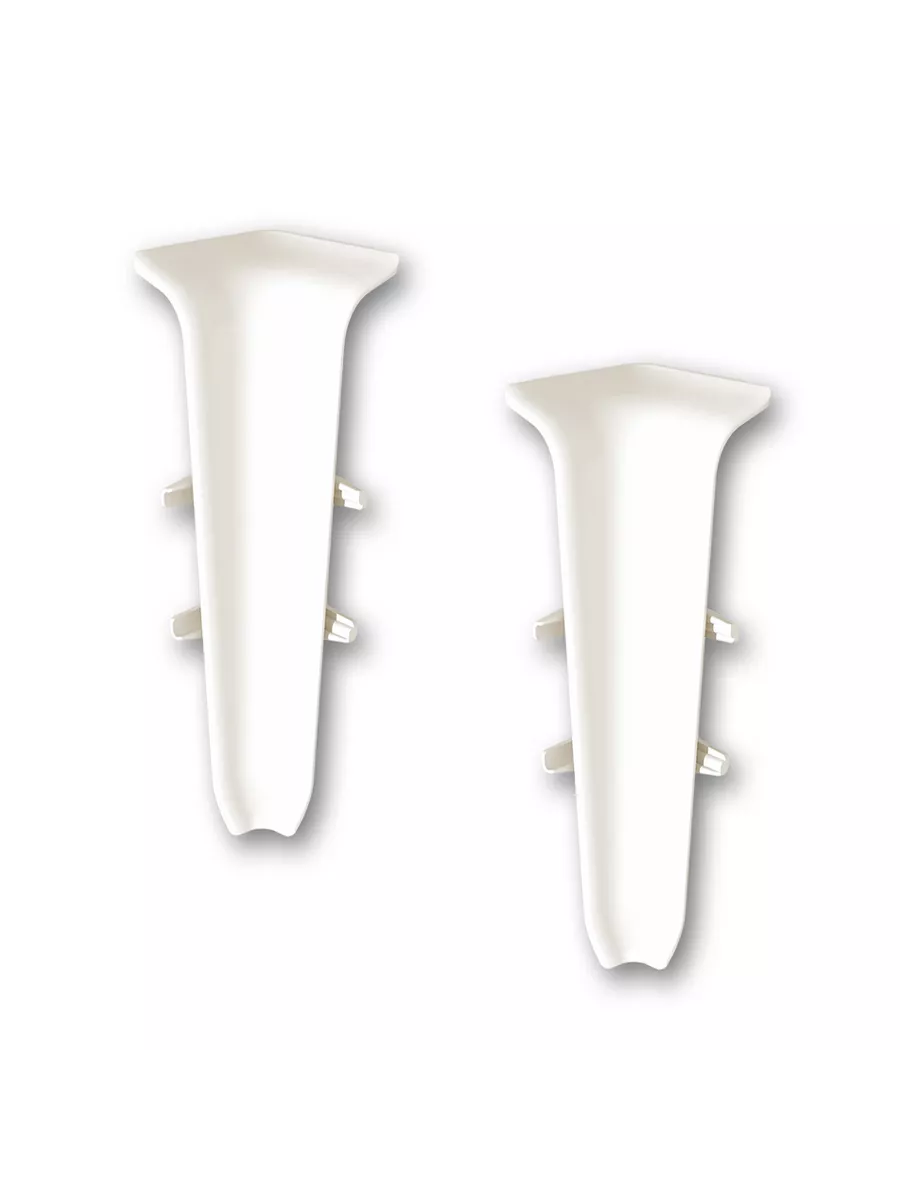 Угол внутренний для плинтуса 85мм "Деконика" (2шт. во флоупак), 033 Кремово-белый