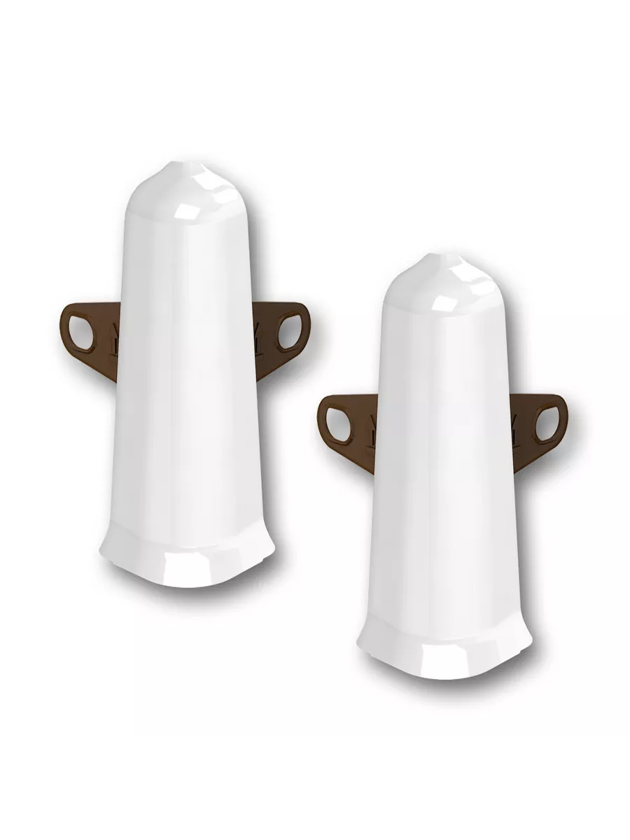 Угол наружный (внешний) с крепежом 70мм "Деконика" (2шт. во флоупак), 001-G Белый глянцевый