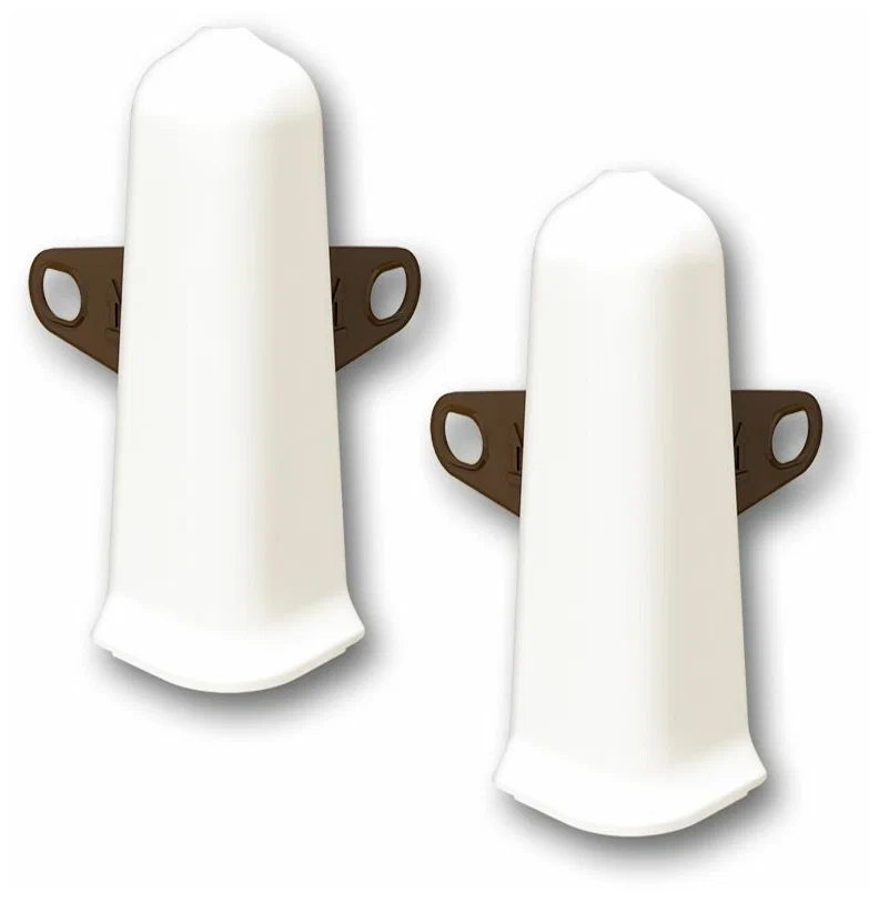 Угол наружный (внешний) с крепежом 85мм "Деконика" (2шт. во флоупак), 033 Кремово-белый