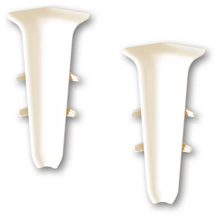 Угол внутренний для плинтуса 85мм "Деконика" (2шт. во флоупак), 034 Светлая слоновая кость