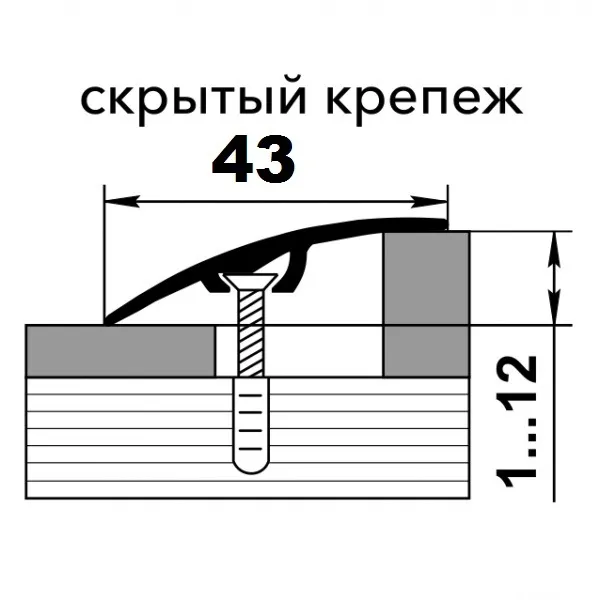 Стык с дюбелем 43 мм 1,8 ясень серый, шт.