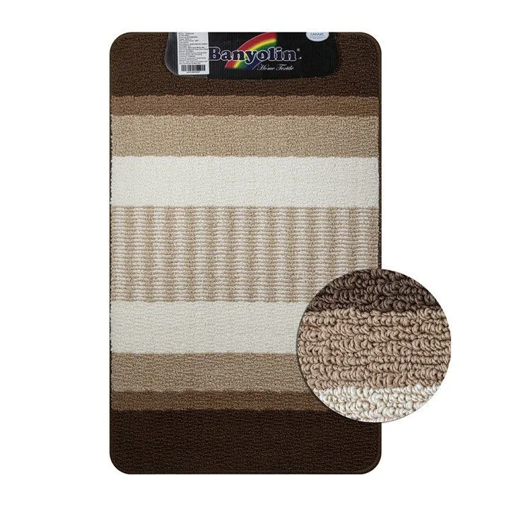 Коврик в ванную STARLOOP одинарный КОРИЧНЕВЫЙ 550 х 900 мм 100% полиэстер , ворс 6 мм, код: 00813
