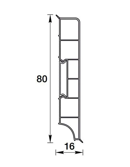 Плинтус напольный прямоугольный 80мм 2,2м "Идеал Дюра", 093 Графит