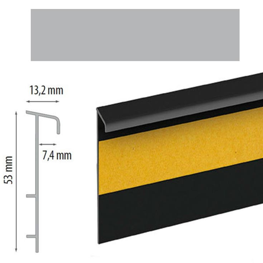 плинтус ПВХ Cezar для ковролина  119 мат.серебро (20), шт.