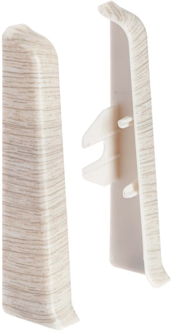 Торцевые (пара) для плинтуса 85мм "Деконика" (1 пара во флоупак), 253 Ясень серый