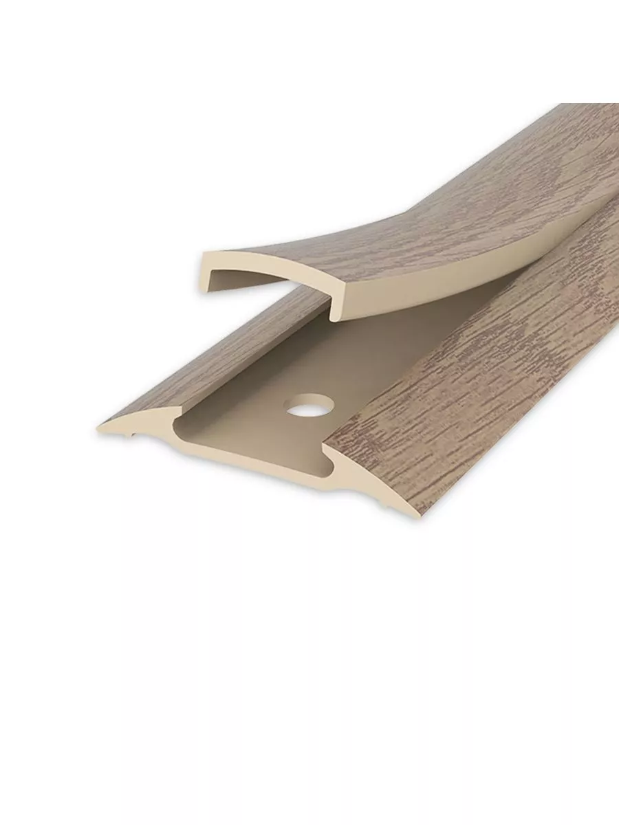 Порог с монтажным каналом (с дюб-гвоздями) 42мм 1,8 "Идеал" 211/Дуб рустик