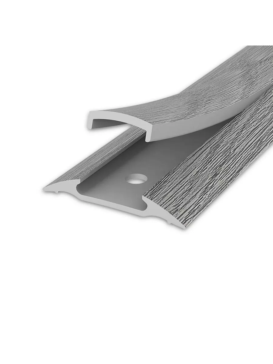 Порог с монтажным каналом (с дюб-гвоздями) 30мм 1,8 "Идеал" 210/Дуб пепельный