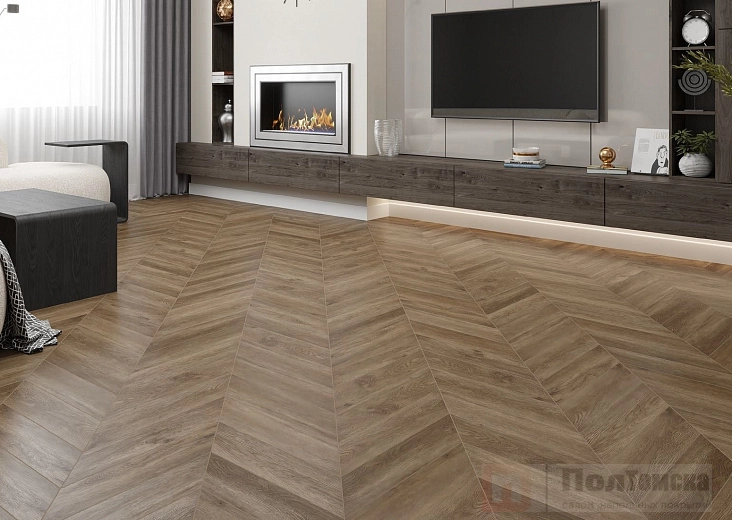 Клеевая кварцвиниловая плитка Alpine Floor Chevron LVT Макадамия ECO 20-5